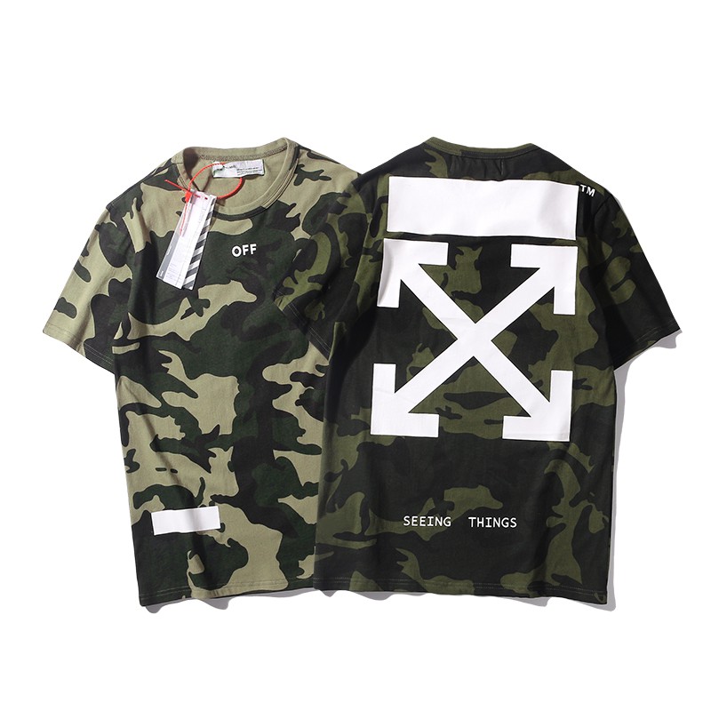 Sportlife Off White Arrow Green Camouflage Short Sleeve Tshirt Ow Military Jungle Style Tops Tee Shopee Singapore - supreme desert camo tee roblox