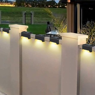 Outdoor LED  Solar Powered Lamp Deck Stairs Garden Wall Fence Lawn Path Yard Landscape Lights