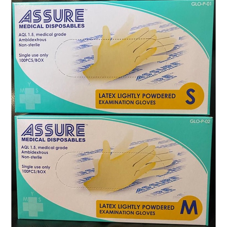 ASSURE Latex Gloves Lightly Powdered (Medical Grade) Shopee Singapore