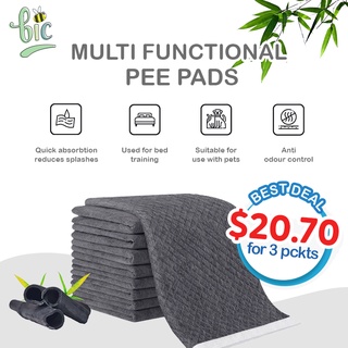 BIC CHARCOAL Pet Training Pads Disposable Pee Pad Diaper for Dogs, Cats, Rabbits, Birds & Small Animals (S/M/L/XL)