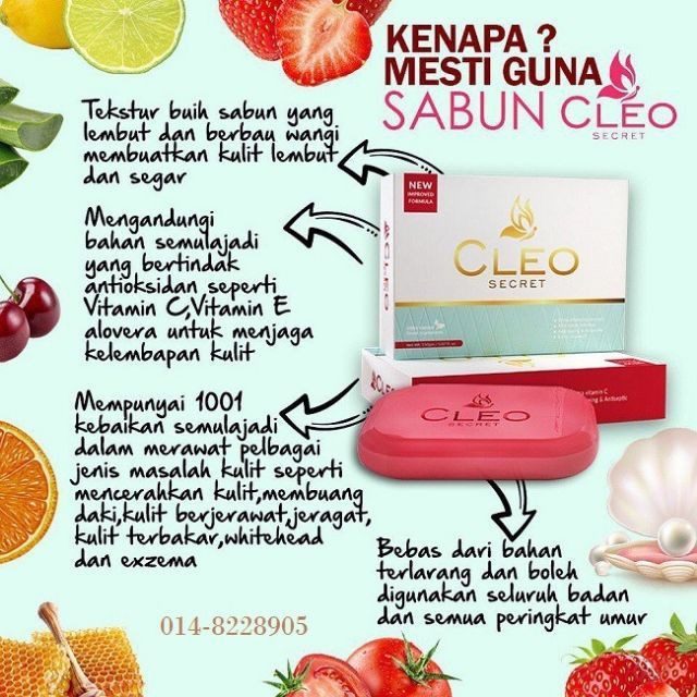 Original Hq Barcode New Cleo Secret Soap Extra Whitening Booster Sabun Pemutih Penanggal Daki Shopee Singapore