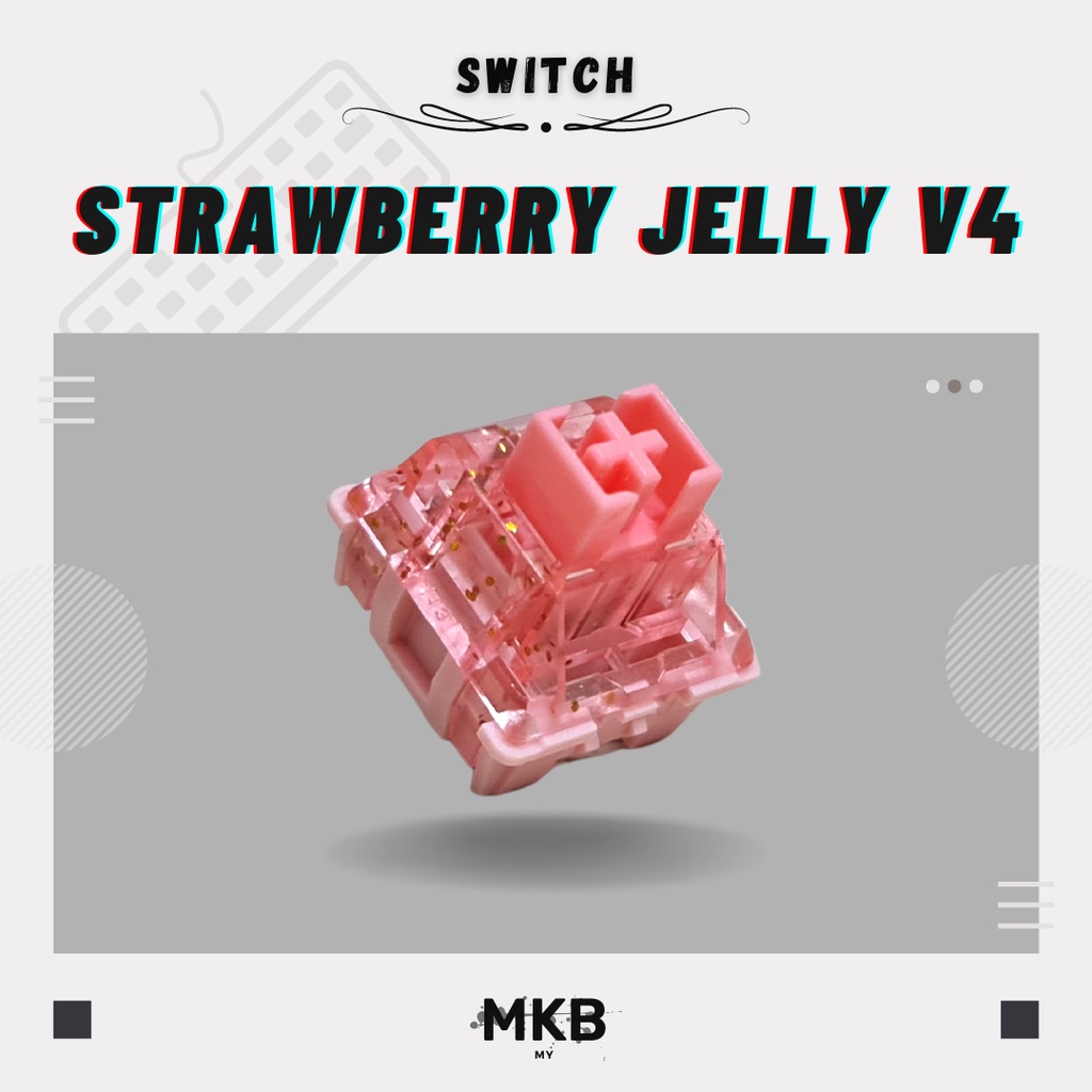 Strawberry Jelly v4 53g Linear Switches Switch for Mechanical or Gaming Keyboards Linear