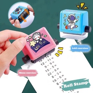 DIY Math Exercise Student Addition/subtraction/multiplication Test Stamp Scrollable with Ink 10ml Educational Math Toys