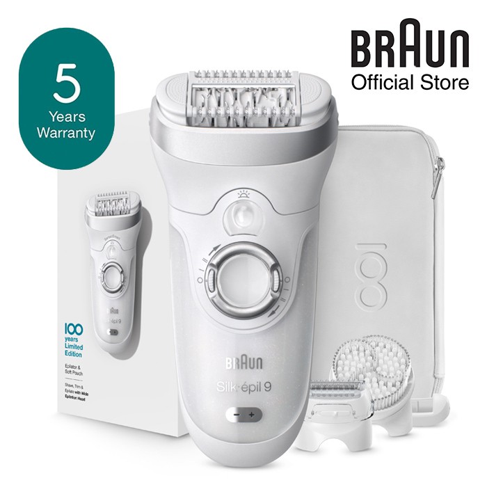 Braun Silk epil 9 MBSES9 Epilator Senso Smart with SPA brushes wet
