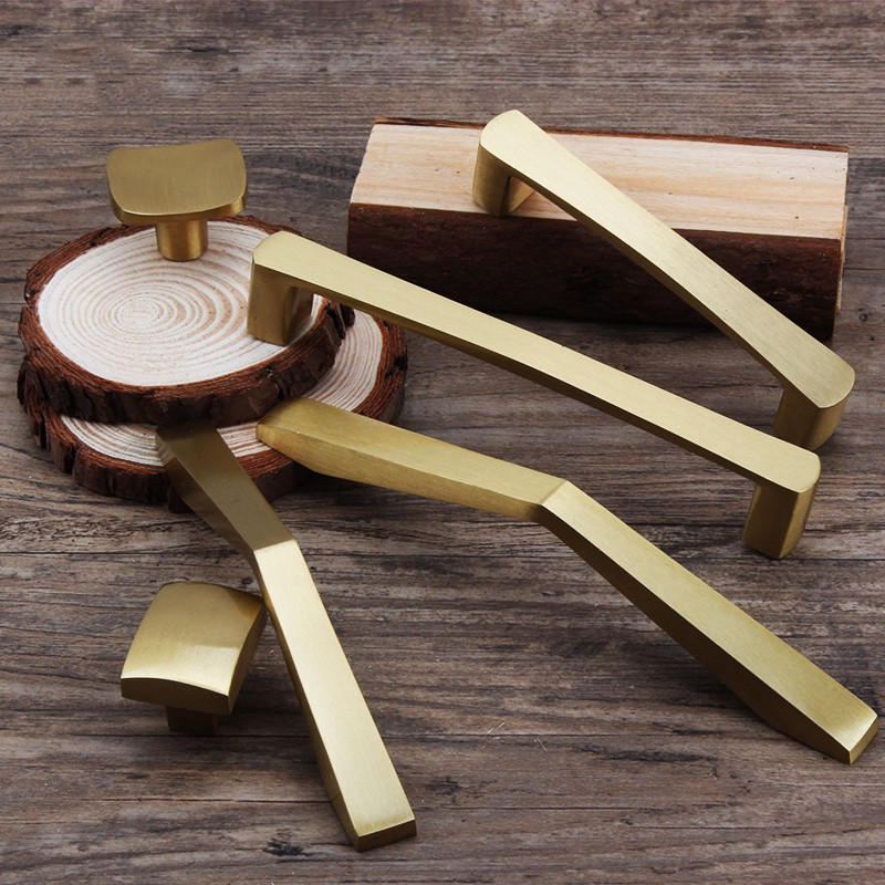 Gold Brass Kitchen Cabinet Handles Cupboard Door Pulls European
