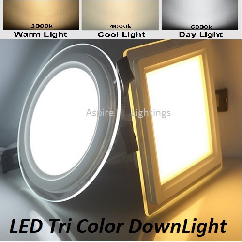 Sg Er Led Downlight Glass Recessed Lighting For False Ceiling 9w 12w Daylight Warm White Cool Tri Color Light Ee Singapore - How To Remove Downlights In Existing Ceiling