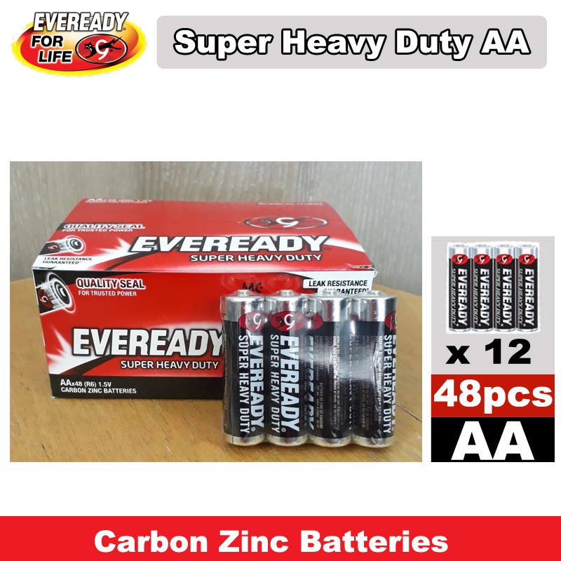 48pcs Eveready Aa Super Heavy Duty Battery 1 Box 12x4 Pks Shopee