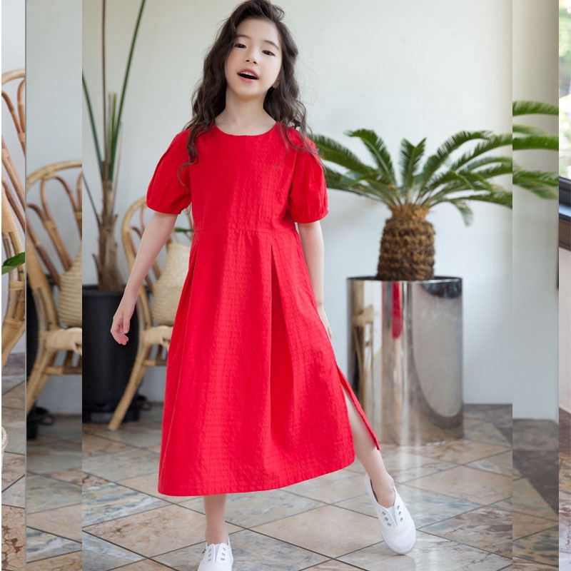 girls red summer dress