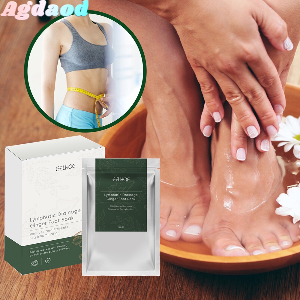 Agdoad] 20pcs Lymphatic Drainage Ginger Foot Soak Bag Wormwood Care Bath Spa Patch /Lymphatic