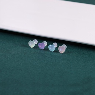 Image of thu nhỏ 1 Pair 20G Cute Animals Shape Stud Earring Acrylic Heart Moon Invisible Resin Ear Studs Helix Conch Rock Piercings Jewelry #8