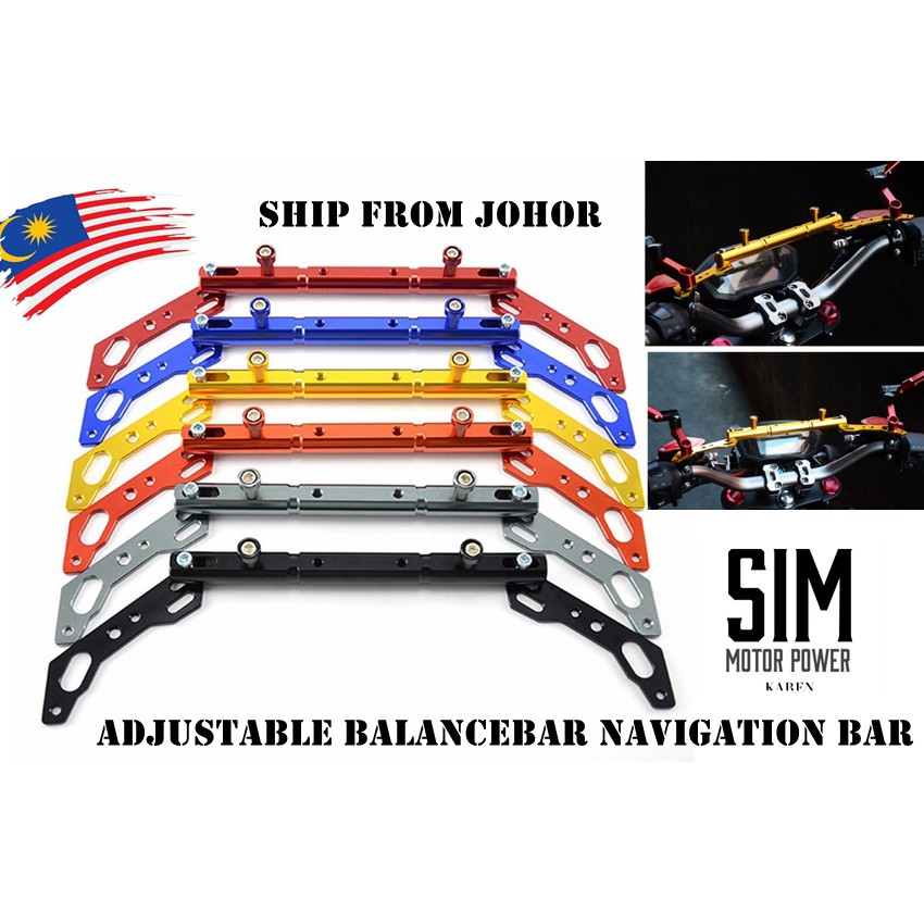 Shop Malaysia Motorcycle Adjustable Balancebar Navigation Bar Motorcycle Scooter Handle Cross Bar Stabilizer Gps Extension Rod Phone Shopee Singapore