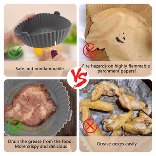 Air Fryers Oven Baking Tray Fried Chicken Basket Mat AirFryer Silicone Pot Round Replacemen Grill Pan Accessories #4