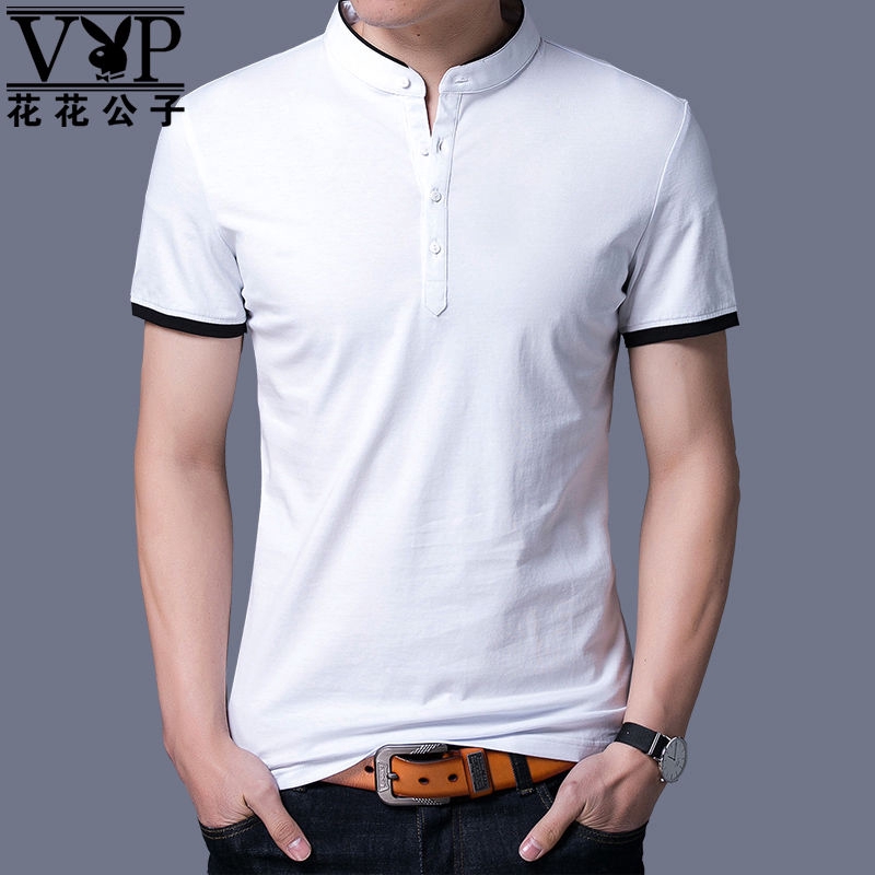 Playboy Vip Spring Korean Version Of Vertical Collar Long Sleeve T Shirt Polo Shopee Singapore - t shirt crew member super vip roblox