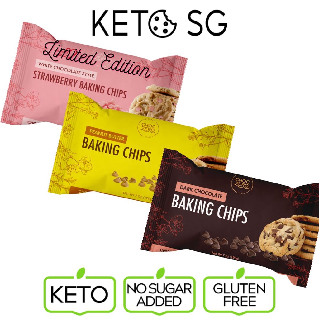 ChocZero Keto Baking Chocolate Chips 55 Cocoa Dark / Peanut Butter