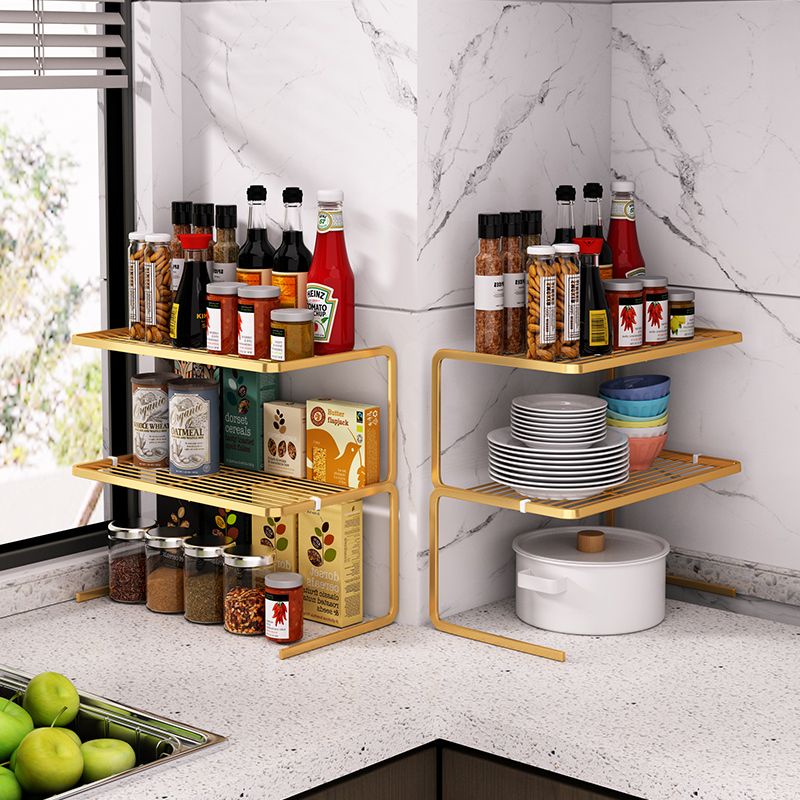 [Ready Stock] Kitchen shelf household double deck kitchen utensils, microwave oven storage rack