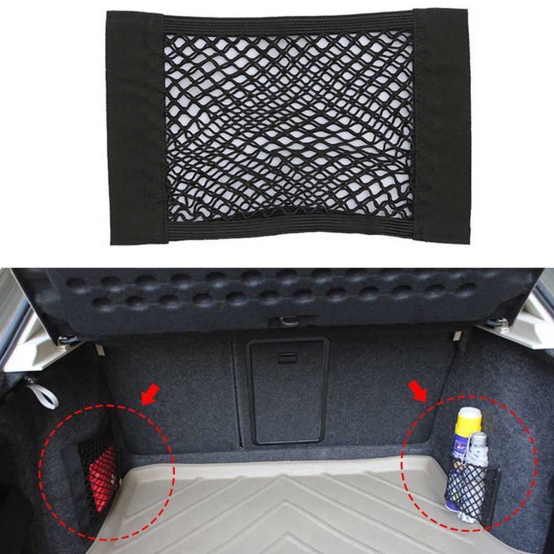 Universal Car Trunk Protector Organizer Foldabl Mesh Backpack Trunk Seat Bungee Net Magic Sticker Storage Bag Pocket Cage