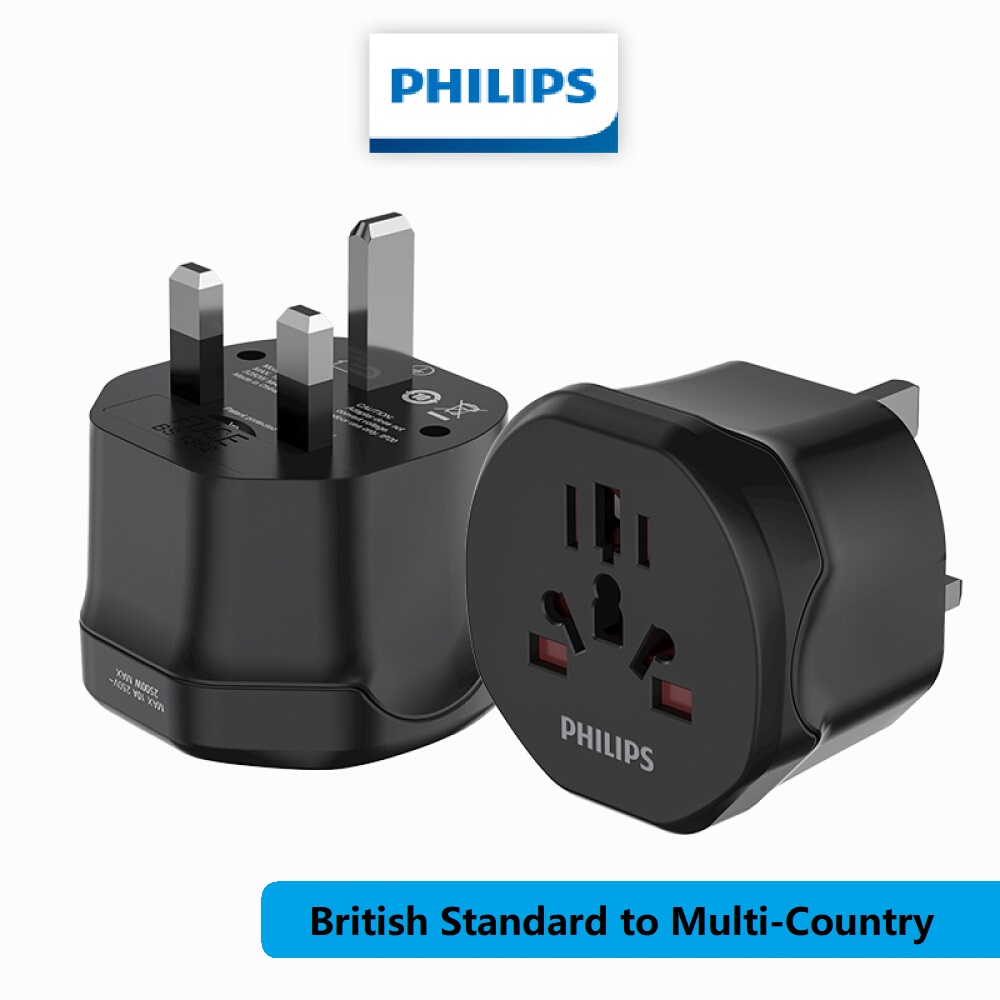 Philips Universal UK Plug Travel Socket Multifunction Adapter Travel