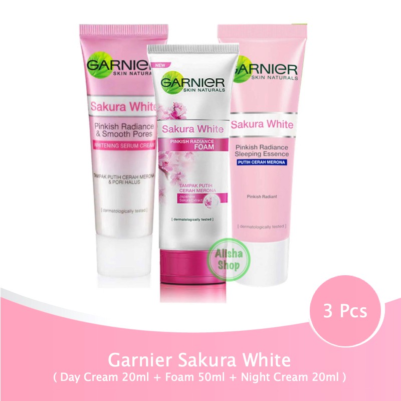 Garnier Sakura White Package Day Cream 20 Ml Foam 50 Ml Night Cream 20 Ml 3 Pcs Shopee Singapore