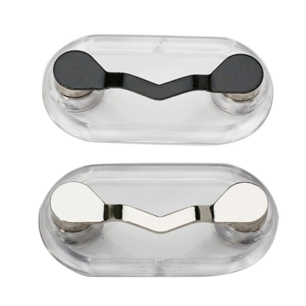 Fenteer 2 Pieces Durable Travel Stainless Steel Magnetic Holder Sunglasses Glasses Eyewear Earphone Cord Brooch Pins 