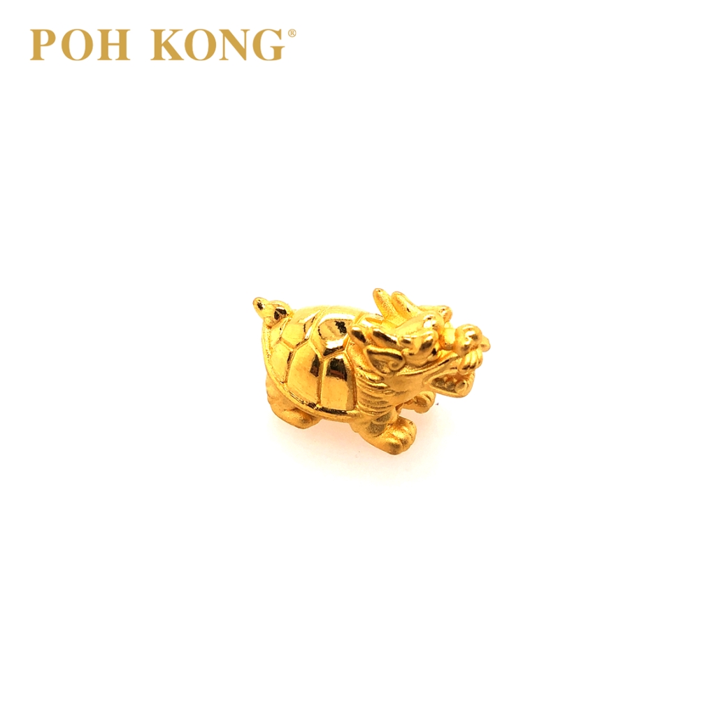 Shop Malaysia Poh Kong 999 24k Gold Dragon Turtle Charm Shopee Singapore