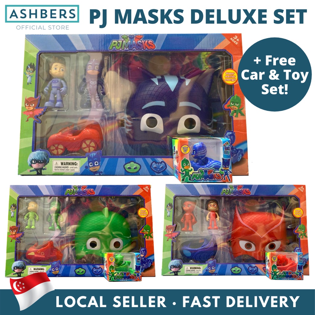 PJ Masks Mask Deluxe Set, with free PJ mask Car & Figurine set