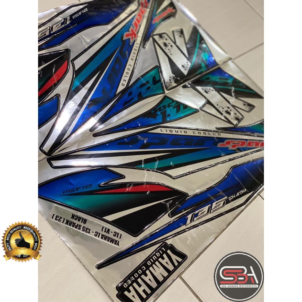 Shop Malaysia Sticker Stripe Body Set Coverset Lc 135 V1 Spark Black 23 Winner Chrome Gred A Class Double Layer Shopee Singapore