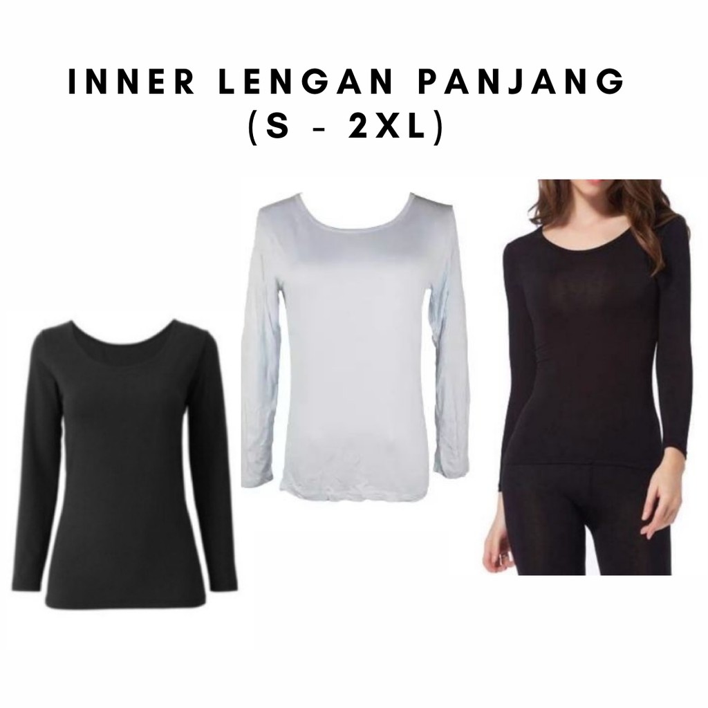 Shop Malaysia Inner Clothing Long Sleeve Inner Women Muslim Soft Fabric 7 Colors S 2xl Shopee Singapore