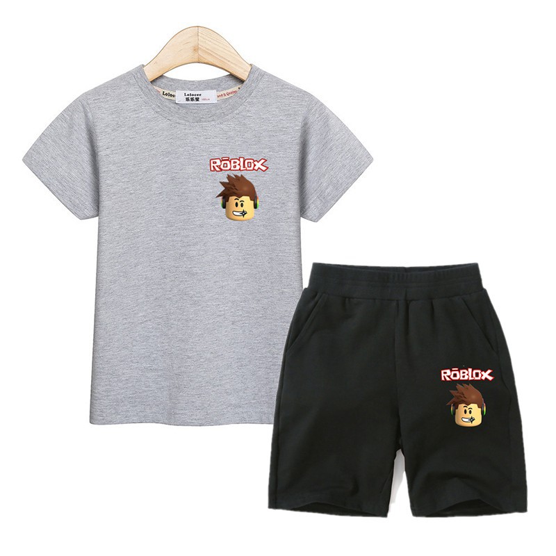 Fashion Top Bottoms Roblox Set Kids Clothes T Shirt Pant Boy Girl Suit Shopee Singapore