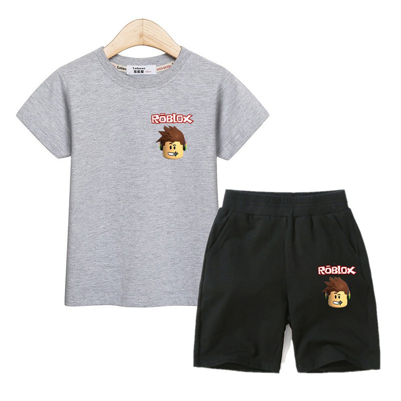 Fashion Top Bottoms Roblox Set Kids Clothes T Shirt Pant Boy Girl - roblox boys shorts