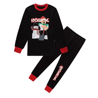 Teens Roblox Clothes Sleepwear T Shirt Youtube Game Kids Boys Long Sleeve Christmas Xmas Pajamas Black Pjs 6 13years Shopee Singapore - pyjama roblox