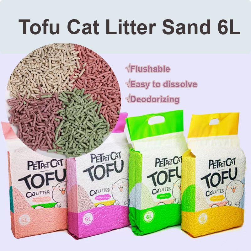 Tofu Cat Cleaning Clump Litter 6L Natural Tofu Cat Litter Biodegradable