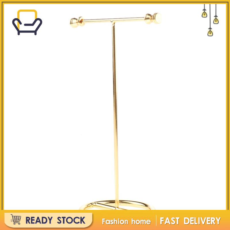 Delicate Golden Earring Display Stand Necklace Ring Jewelry Organizer Holder 