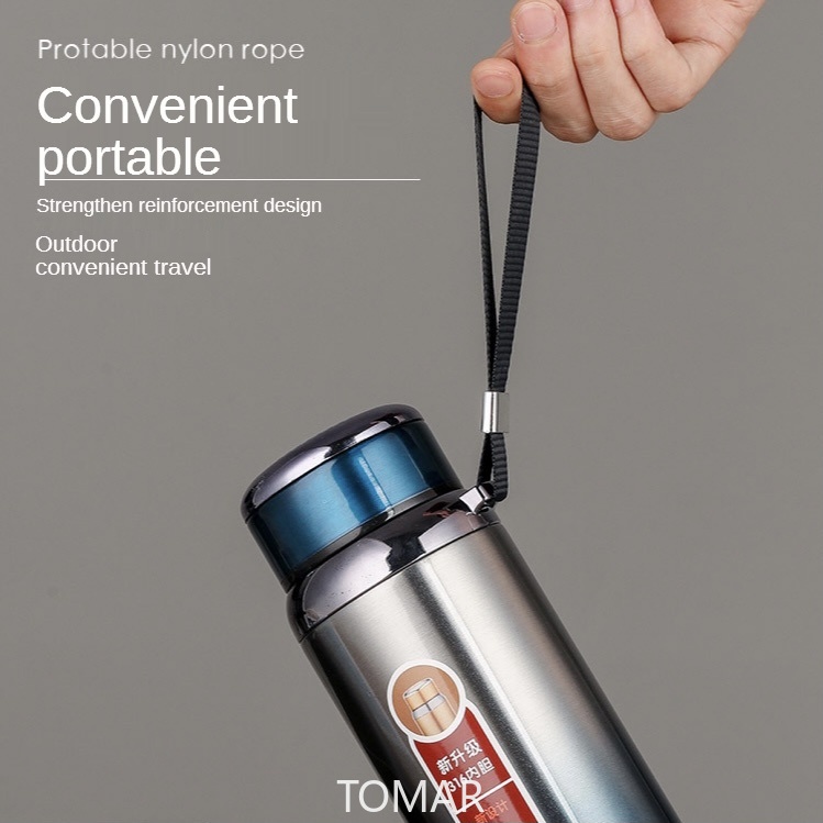 600-1500ml 316 Stainless Steel Vacuum Thermal Flask Bottle Portable Sport Water Bottle Outdoor Climbing With Rope