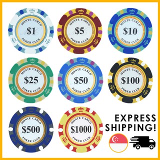 [EXPRESS SHIPPING] Monte Carlo Gold Edition Clay Poker Chips / Mahjong Chips 14g