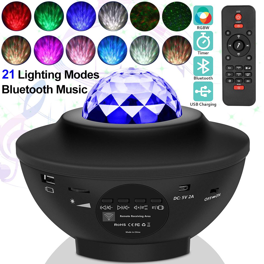 Details about   LED Starry Sky Projector Night Light Bluetooth Music Speaker Remote Galaxy Lamp 