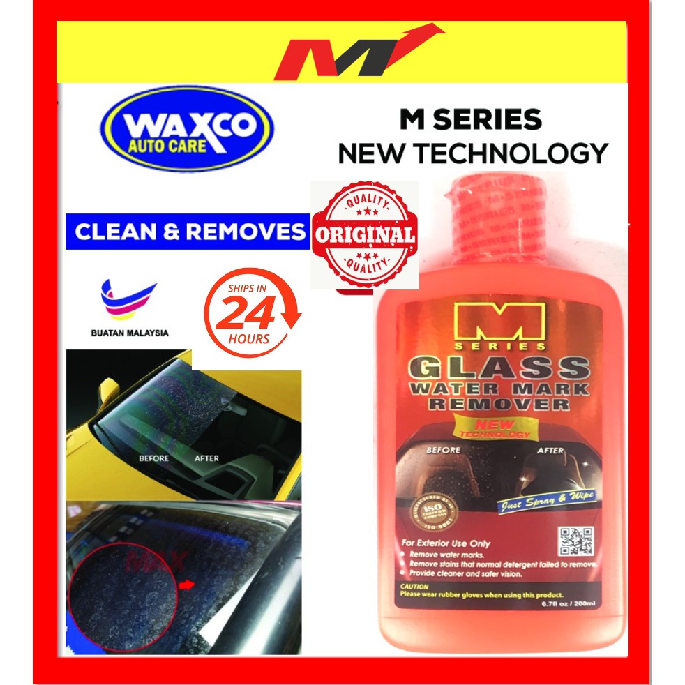 Shop Malaysia Waxco Car Glass Watermark Remover Cuci Cermin Kereta Water Mark Remover Windscreen Shield Water Spot Stain 200ml 洗水印 Shopee Singapore