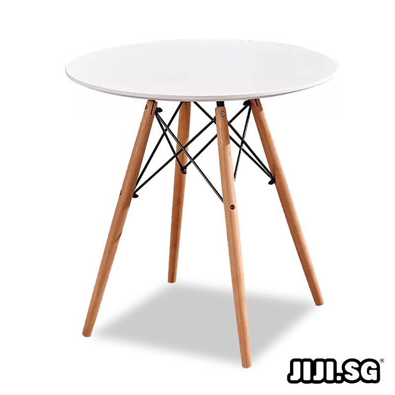 Jiji Sg Soren Round Dining Table, Round Particle Board Table With Glass Top