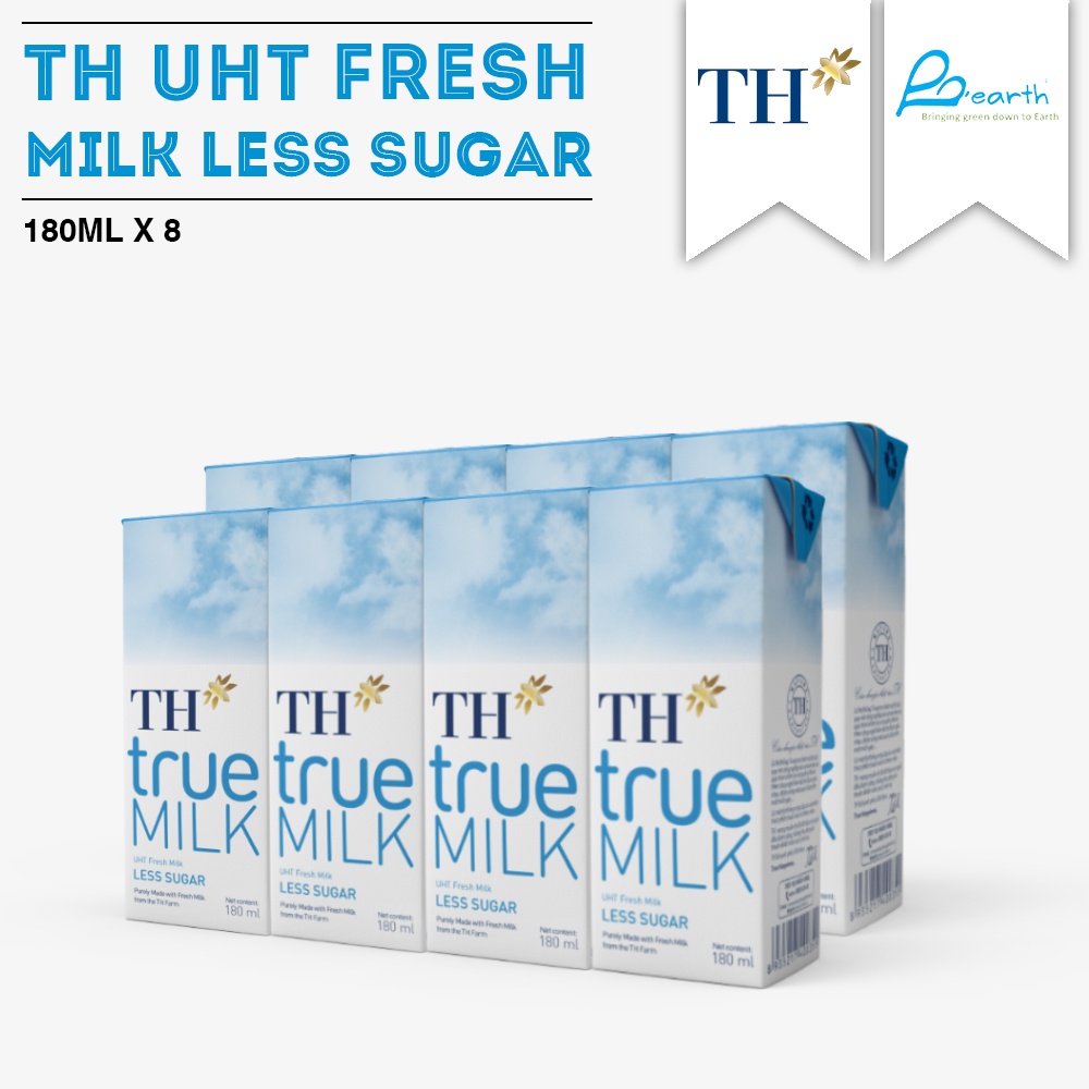 TH True Milk UHT Less Sugar Fresh Milk 8 X 180ML LEXD Shopee Singapore