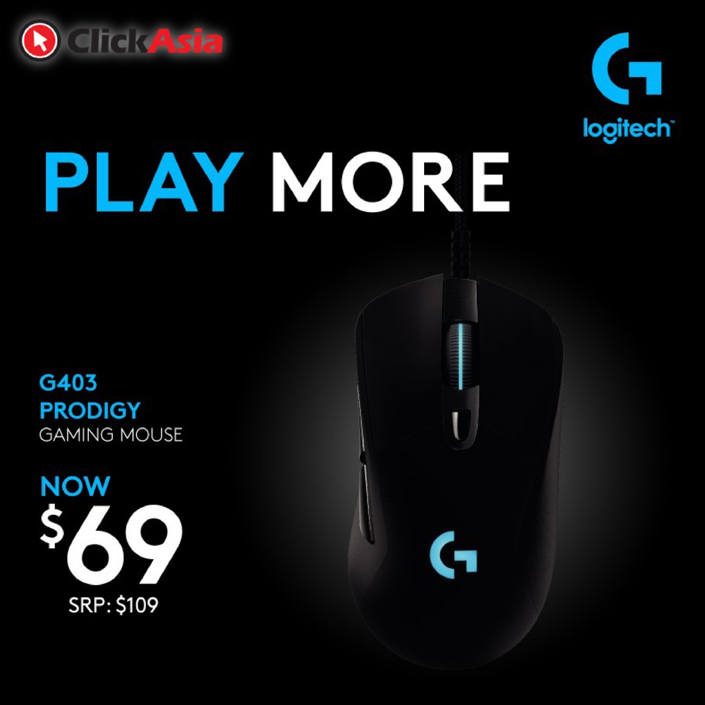 Logitech G403 Prodigy Wired Gaming Mouse 910 0046 Shopee Singapore