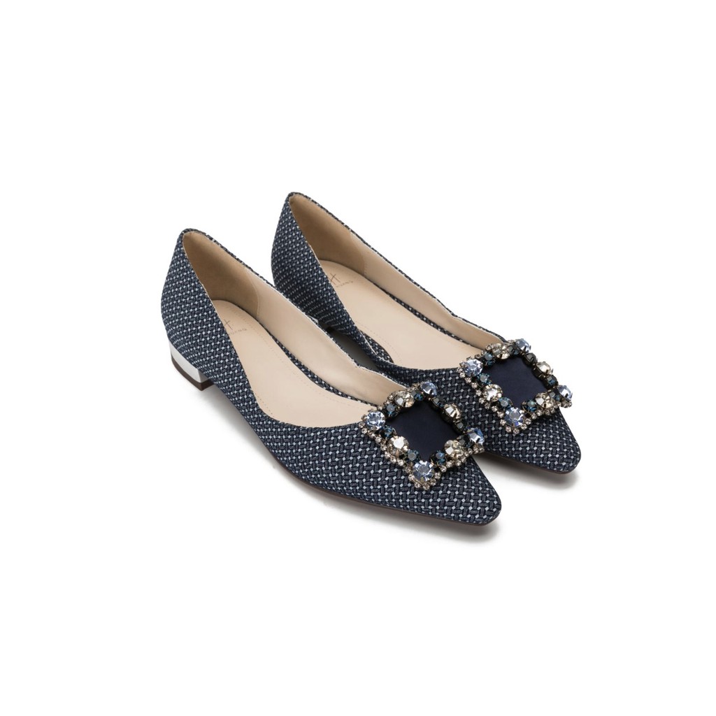 E.H Crystal Embellishment Ballet Pointed Flats Shopee Singapore