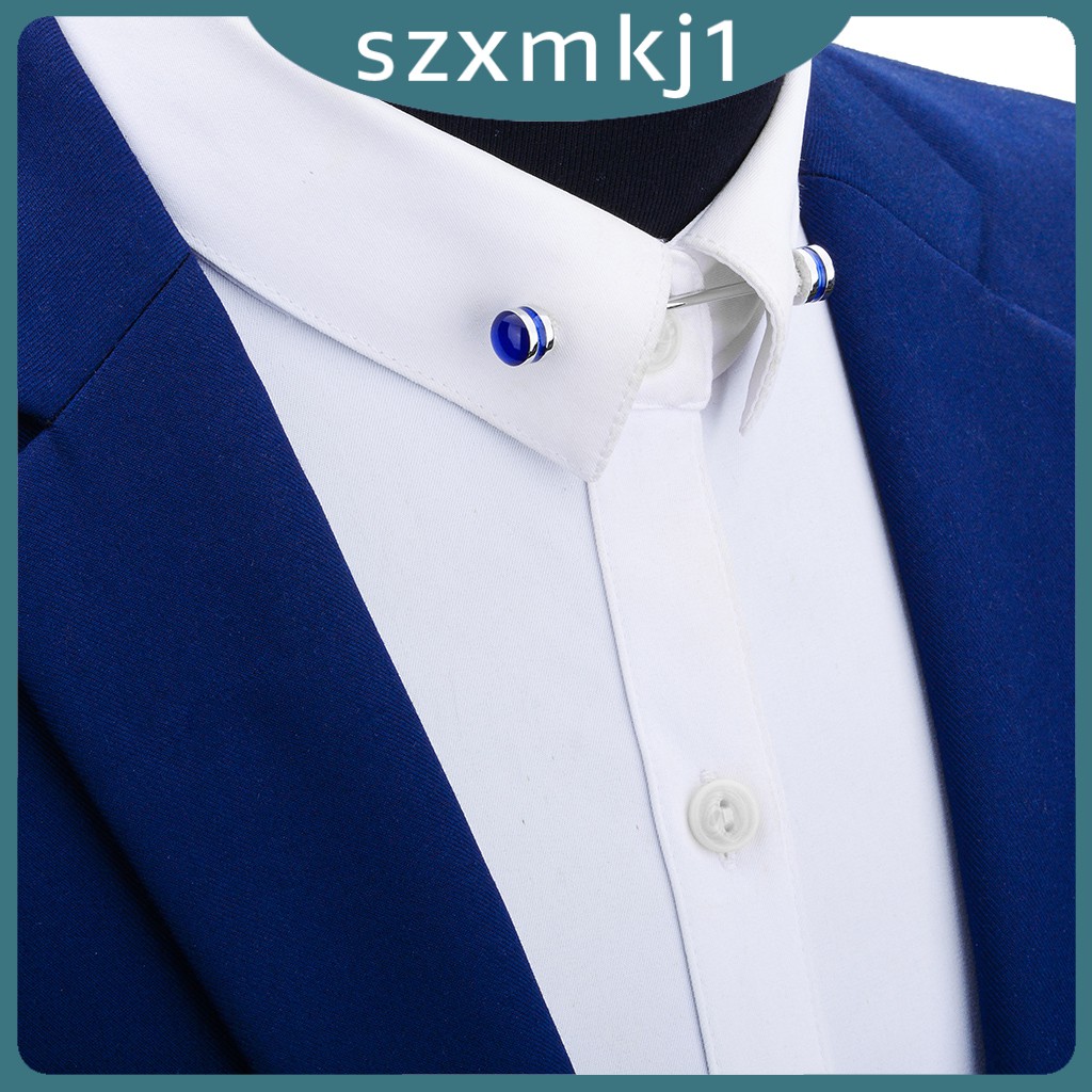 3Pcs Tie Collar Pin Necktie Shirt Clip Bar Brooch Suit Jewelry Gifts 6.2cm 
