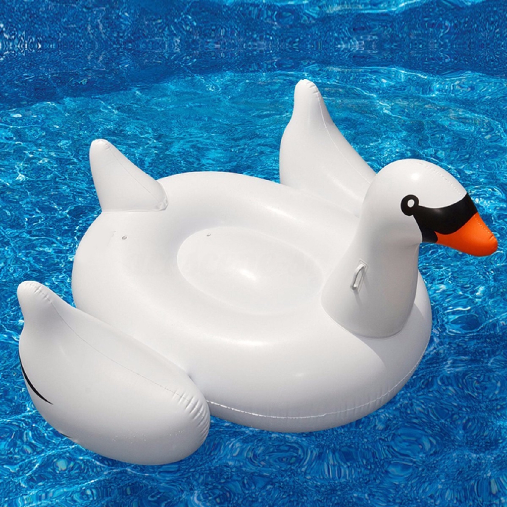 60 Giant Inflatable Swimming Floats Swan Pool Water Rideable Raft Leisure Toy