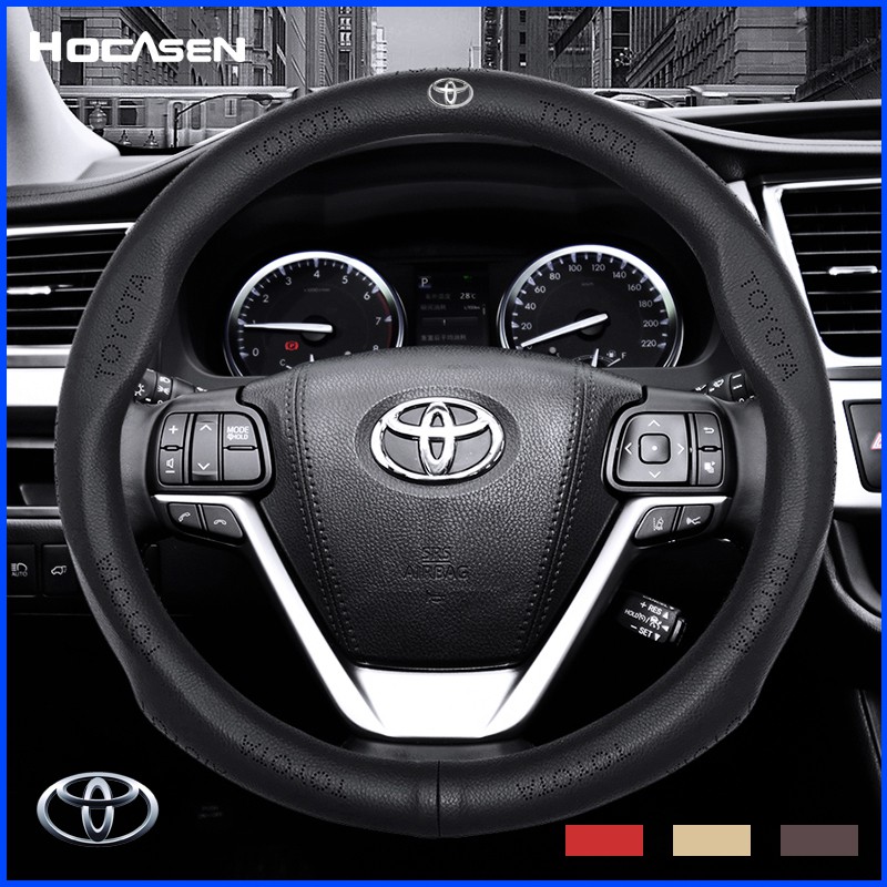 No Smell Thin All Model Toyota Cow Leather Steering Wheel Cover For Vios Altis Rush Avanza Wish Shopee Singapore