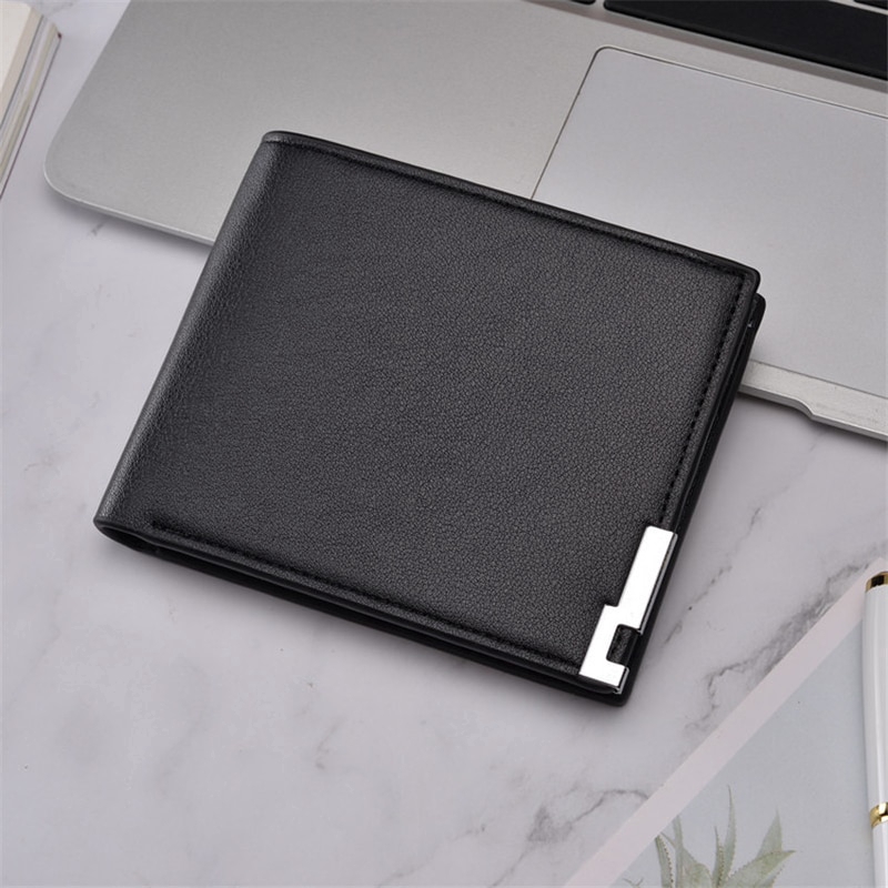 2019 Ultra-thin Short Sequined Men Wallets with Coin Bag Black Purse ...