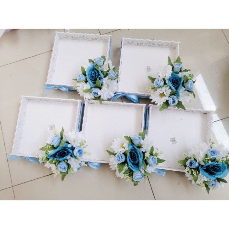 Dulang Hantaran Siap Gubah Baby Blue 5 7 Percuma Riben Pos Percuma Shopee Singapore