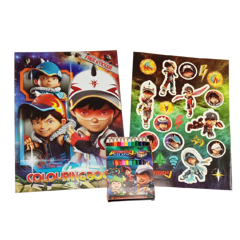 Boboiboy Galaxy Fusion Coloring Book With Color Pencil Set Shopee Singapore