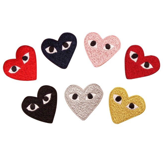 Cartoon Love Heart Eyes Patches Badges Patch Embroidered Appliques for Clothes Kids T Shirt Jeans DIY Crafts Style 1（8 pcs） 