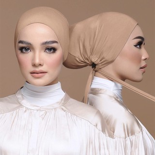 Image of Premium Jersey Hijab Bonnet With Elastic Tie-up Hijab Inner Cap Adjustable Islamic Headwear Beanie Wrap