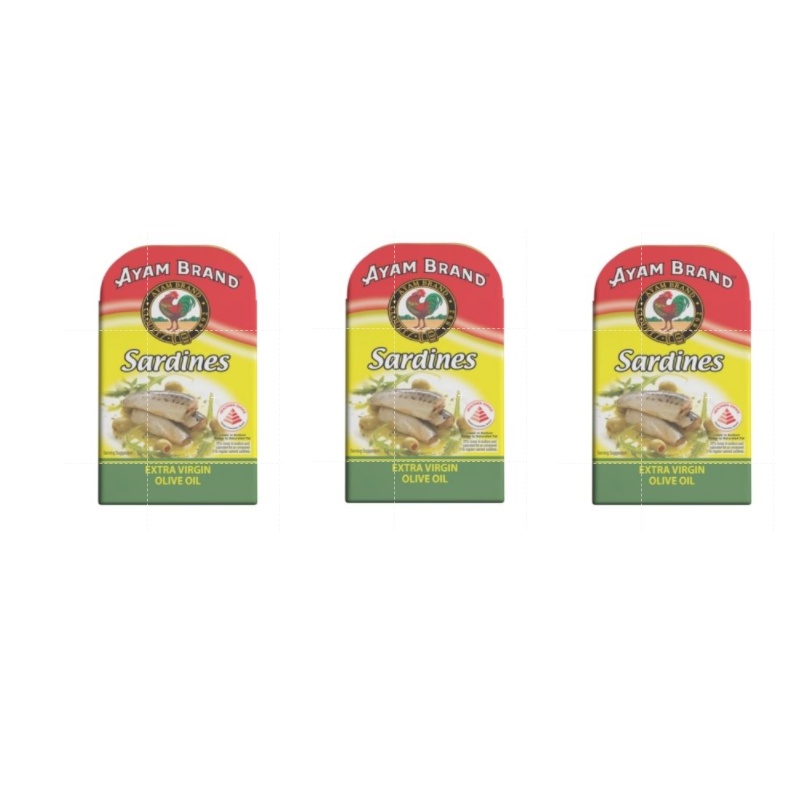 [Bundle of 3] Ayam Brand Sardines in Extra Virgin Olive Oil 120g (Halal