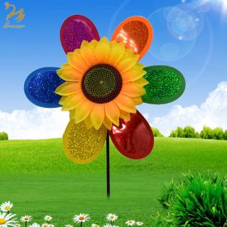 Autone Double Layer Peacock Sequins Windmill Kids Colorful Wind Spinner Toy